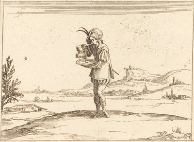 Mann som vasker en perle. av Jacques Callot