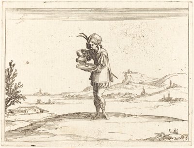 Mann som vasker en perle. av Jacques Callot
