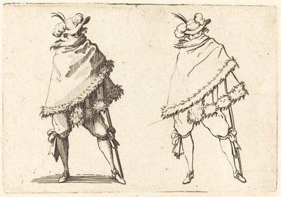 Mann svøpt i sin mantel av Jacques Callot