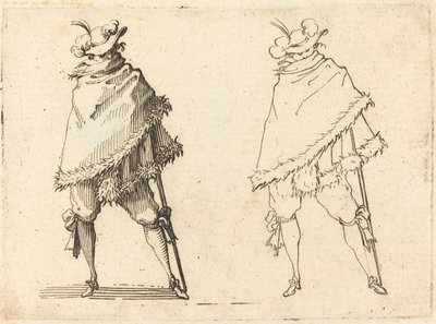 Mann svøpt i sin mantel, ca. 1617. av Jacques Callot