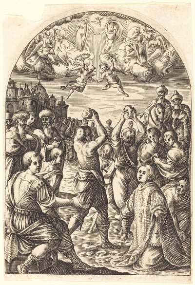 Martyrium av Saint Stephen, 16081611. av Jacques Callot