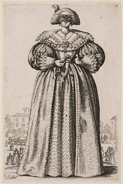 Masked Lady, fra serien "The Nobility of Lorraine" av Jacques Callot