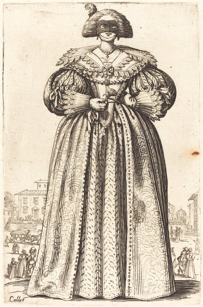Maskert adelig kvinne av Jacques Callot