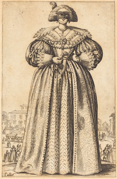 Maskert adelskvinne av Jacques Callot