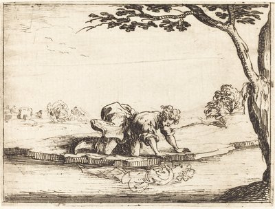 Narcissus ser i vannet av Jacques Callot