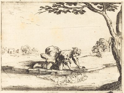 Narcissus ser i vannet, 1628. av Jacques Callot