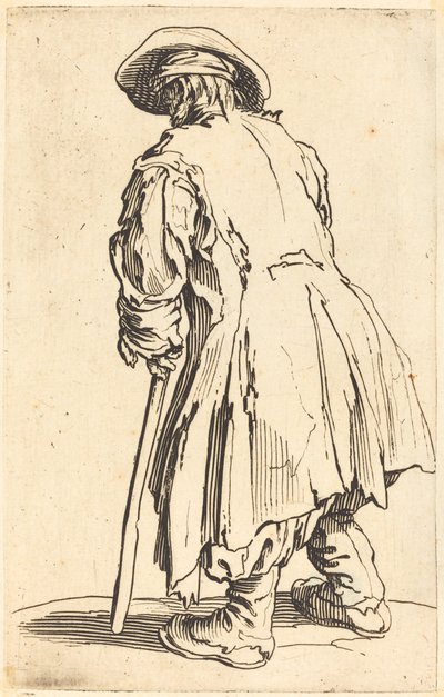 Gammel tigger med én krykke av Jacques Callot