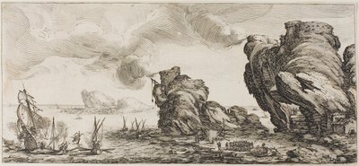 Pantalone, fra Three Italian Comedians av Jacques Callot
