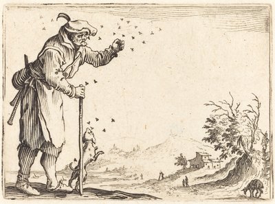 Bonde angrepet av bier av Jacques Callot