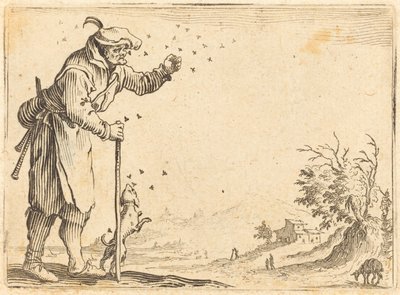 Bonde angrepet av bier, ca. 1622. av Jacques Callot