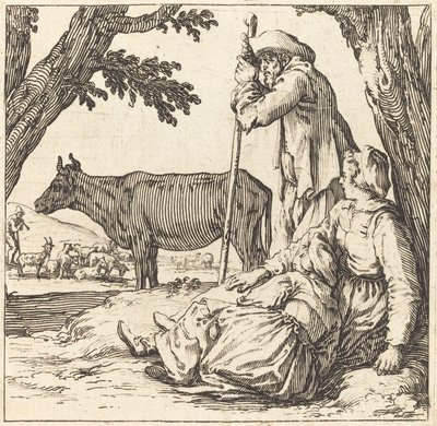 Bondepar med ku av Jacques Callot