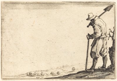 Bonde med spade på skulderen av Jacques Callot