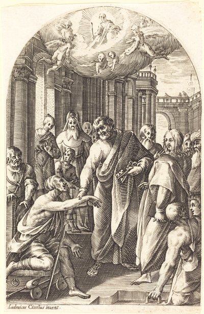 Peter og Johannes helbreder den lamme av Jacques Callot