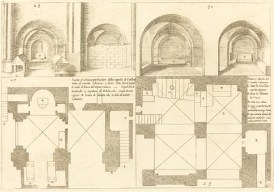 Plan og høyde av kapellet til Godefroy de Bouillon av Jacques Callot