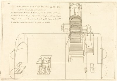 Plan og høyde av kirken til Madonnas grav av Jacques Callot