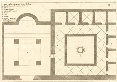 Plan over kirken nær huset til Annas av Jacques Callot
