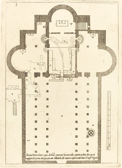 Plan for Den hellige krybbes kirke av Jacques Callot