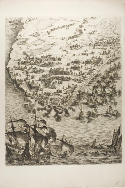 Plate fire fra The Siege of La Rochelle av Jacques Callot
