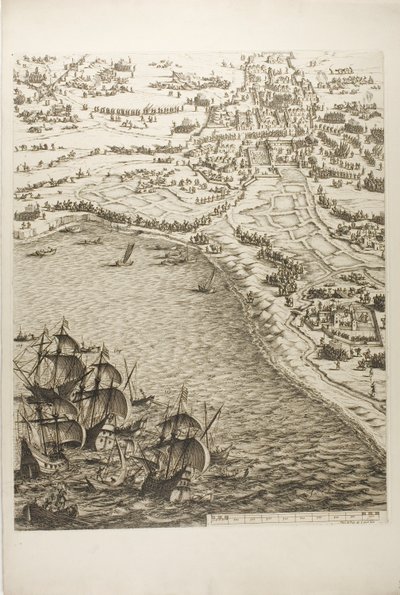Tallerken seks fra The Siege of La Rochelle av Jacques Callot