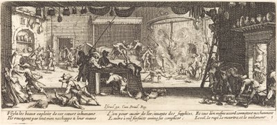Plyndre et stort gårdshus av Jacques Callot