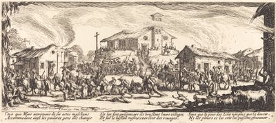 Plyndre og brenne en landsby av Jacques Callot