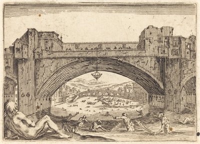 Ponte Vecchio, Firenze, ca. 1622. av Jacques Callot