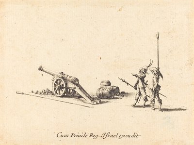 Forbereder på å skyte kanonen, 16341635. av Jacques Callot