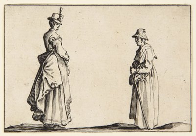 Profiler av to kvinner av Jacques Callot