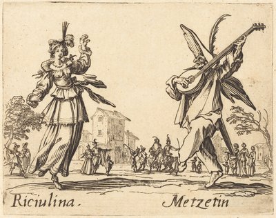 Riciulina og Metzetin, ca. 1622. av Jacques Callot