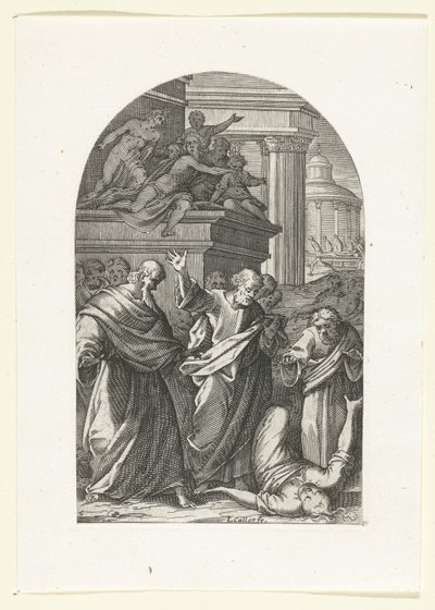 Sapphira straffet med døden Malerier og skulpturer i Roma (serietittel) av Jacques Callot