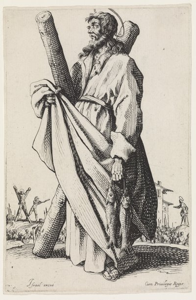 Saint Andrew fra The Large Apostles, 1631 av Jacques Callot