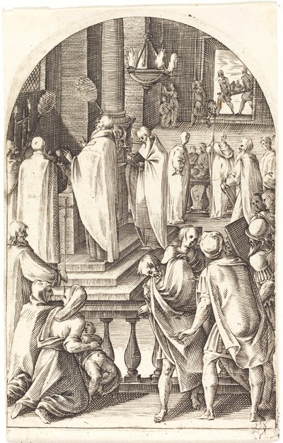 Saint Basil feirer messen, 16081611. av Jacques Callot