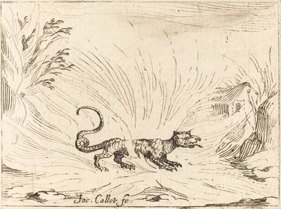 Salamander omgitt av flammer av Jacques Callot