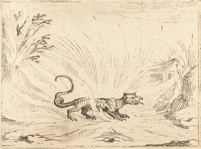 Salamander omgitt av flammer av Jacques Callot