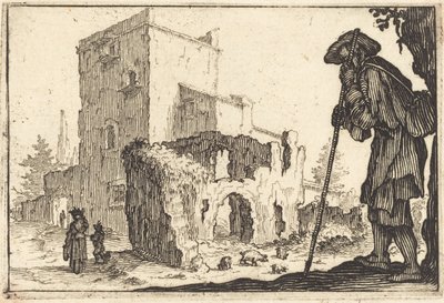 Hyrde og ruiner av Jacques Callot
