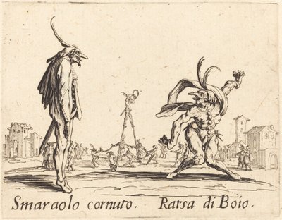 Smaralo Cornuto og Ratsa di Boio av Jacques Callot