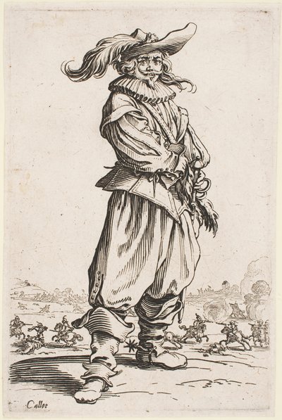 Soldat in a Feathered Hat, fra serien «The Nobility of Lorraine» av Jacques Callot