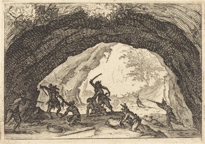 Soldater angriper ranere av Jacques Callot