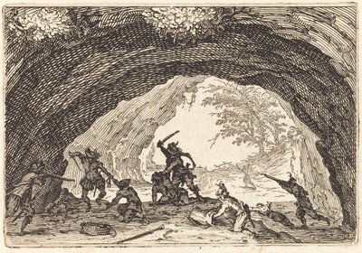 Soldater som angriper ranere av Jacques Callot