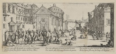 Sykehus, blad 15 fra serien «Krigens redsler» av Jacques Callot