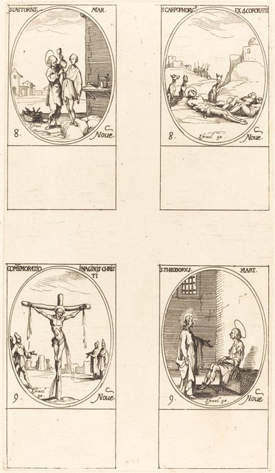 St. Castorius; St. Carpophorus og de fire kronede martyrene; minne om bildet av Jacques Callot