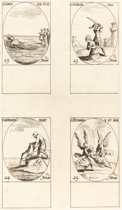 St. Clement; St. Lucretia; St. Chrysogonus; St. Catharine av Jacques Callot