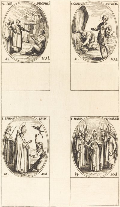 St. Job, profet; St. Gangulphus; St. Epiphanius; St. Mary of Martyrs av Jacques Callot