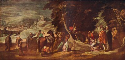 St John Preaching in the Wilderness, c1620-1635, 1924 av Jacques Callot