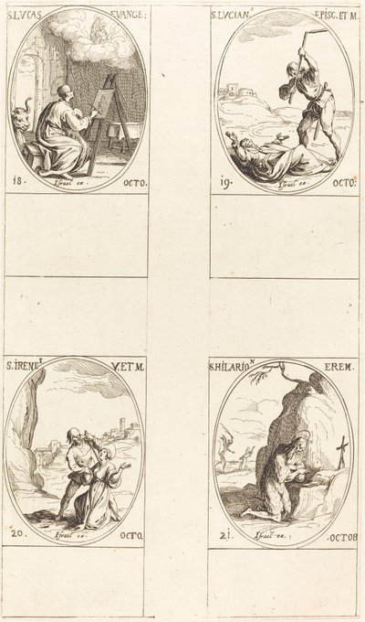 St. Luke; St. Lucian; St. Irene; St. Hilarion   1246583   no       norwegian Successfully Translated  Original: Segawa Kikunojo III as a Woman Standing under a Maple Tree in the Autumn, ca. 1778., ca. 1778. Translat: Segawa Kikunojo III as a Woman Standing av Jacques Callot