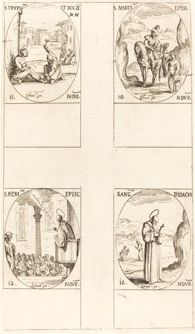 St. Martin; St. Tryphon og følgesvenner; St. Renatus; St. Didacus av Jacques Callot
