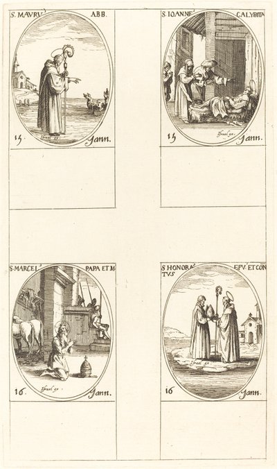 St. Moor; St. John Calybite; St. Marcellus; St. Æret av Jacques Callot