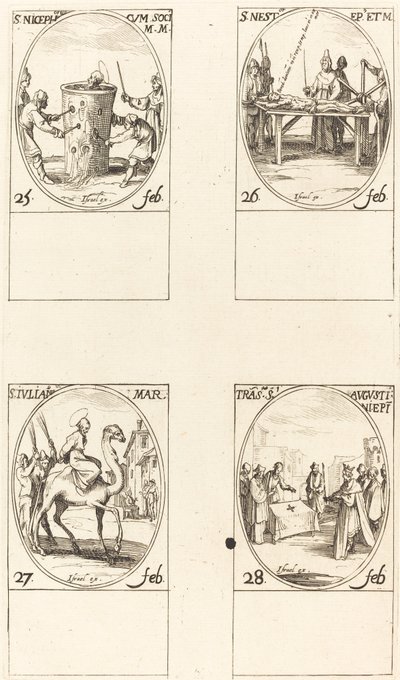 St. Nicephorus; St. Nestor; St. Julian; Oversettelse av St. Augustin av Jacques Callot