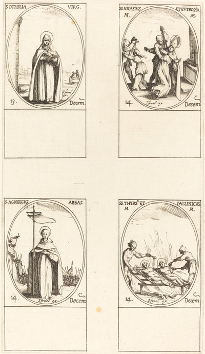 St. Othilia; Sts. Nicasius og Eutropia; St. Agnelus; Sts. Thyrs