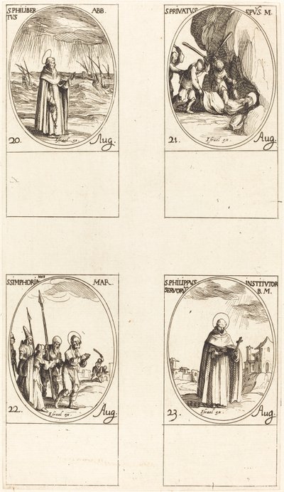 St. Philibert, Abbed; St. Privatus; St. Symphorian; St. Philip av Jacques Callot
